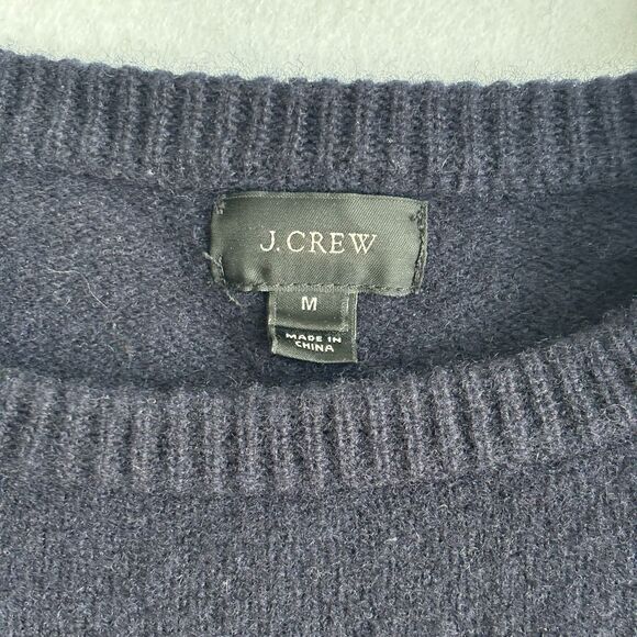 J. Crew Lambswool Sweater Women's M Navy Blue Pullover Classic Preppy Academia - Picture 3 of 7